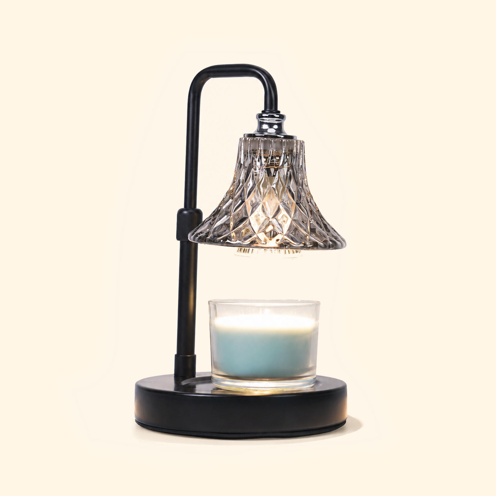 Vintage Diamond Glass Candle Warmer Lamp