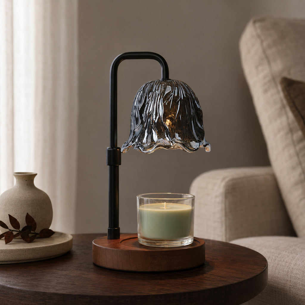 Smoked Bloom Candle Warmer Lamp