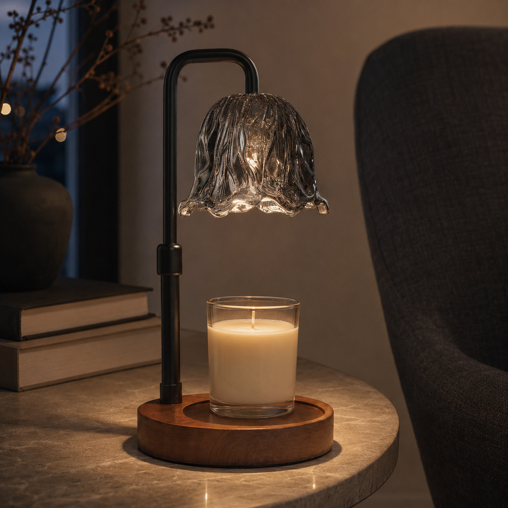 Smoked Bloom Candle Warmer Lamp