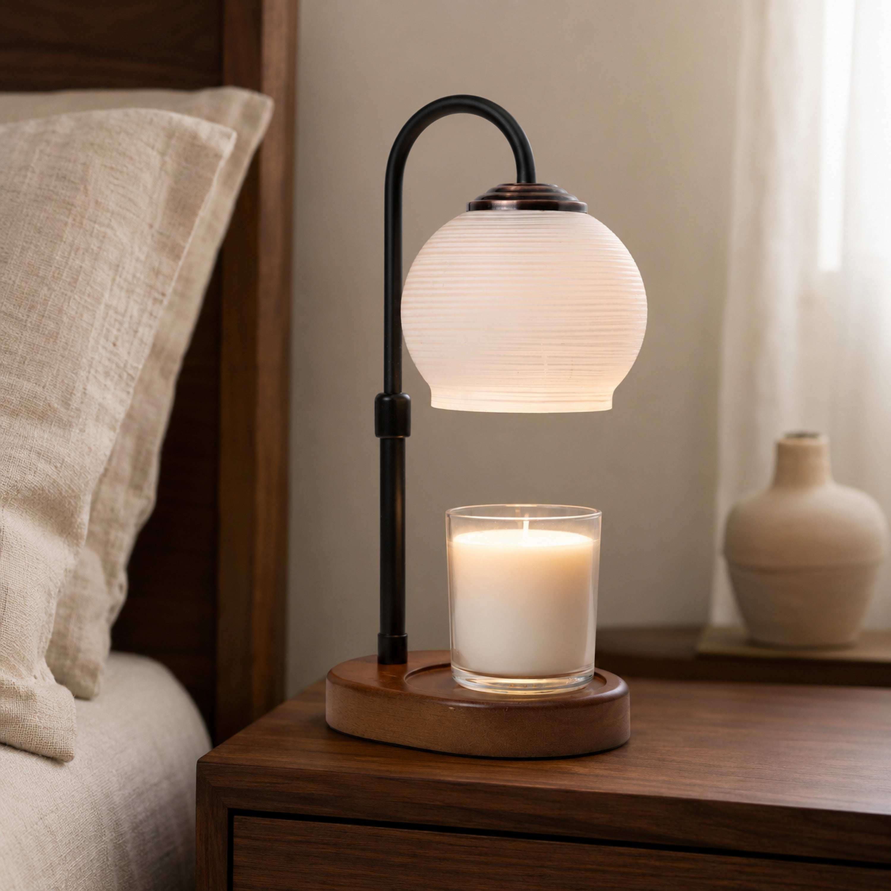 Textured Sphere Candle Warmer Lamp