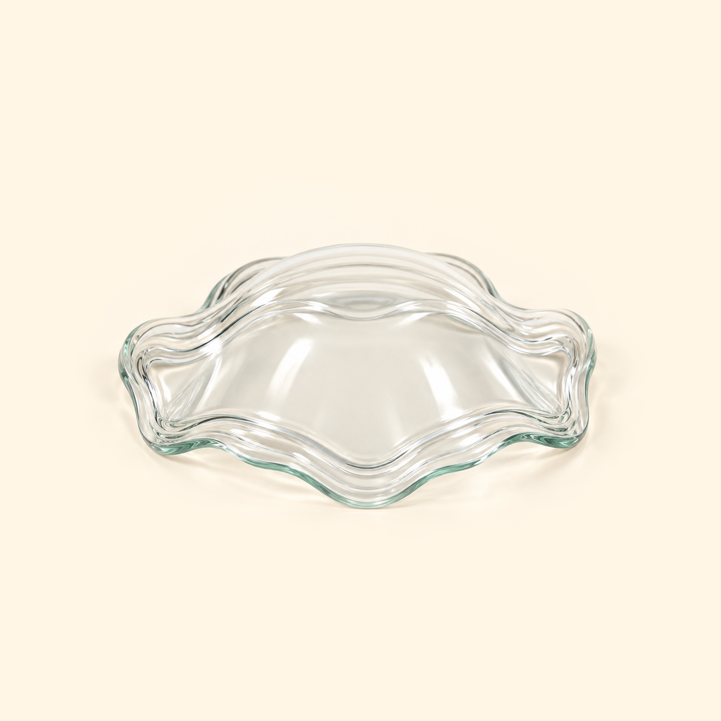 Wavy Edge Glass Wax Warmer Dish