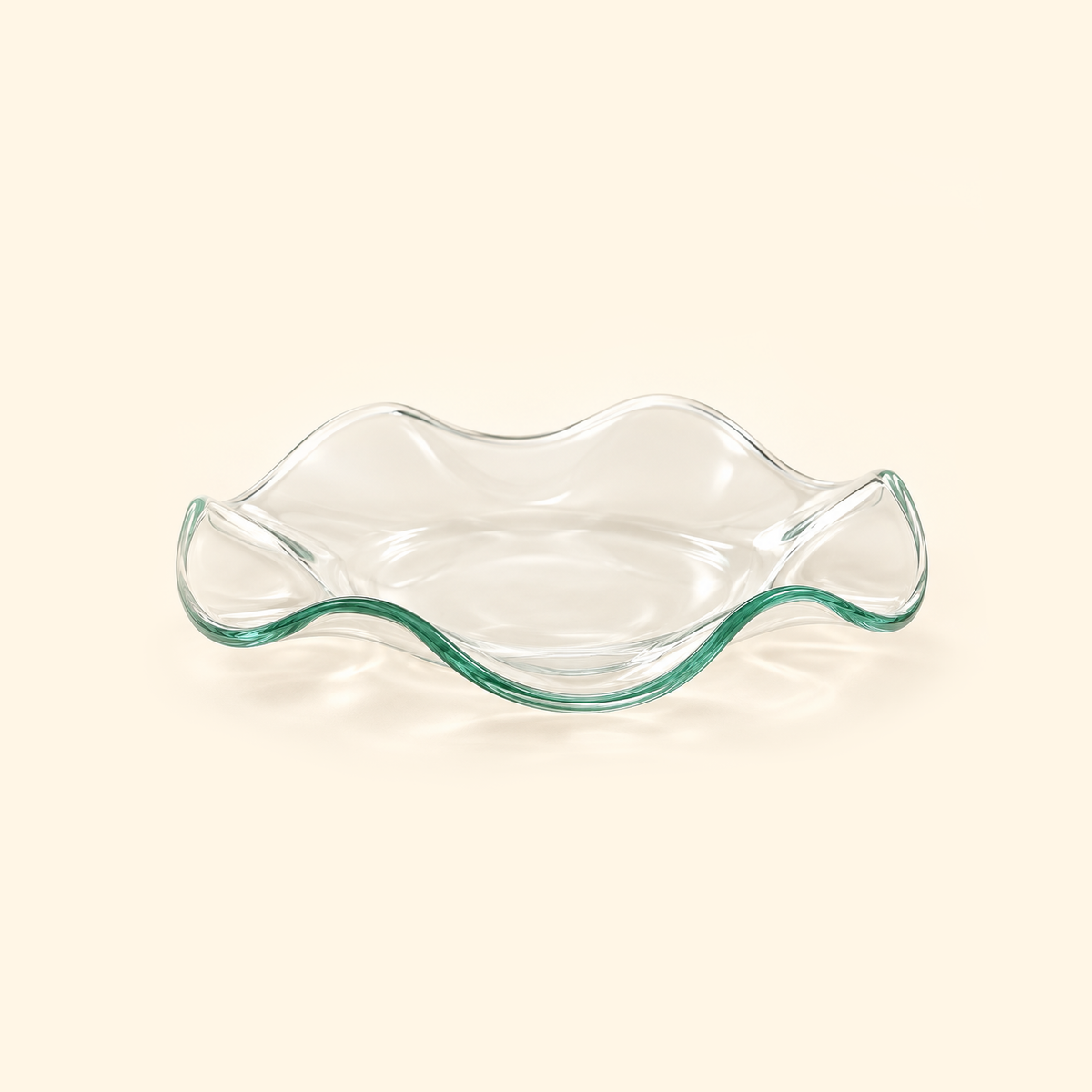 Wavy Edge Glass Wax Warmer Dish