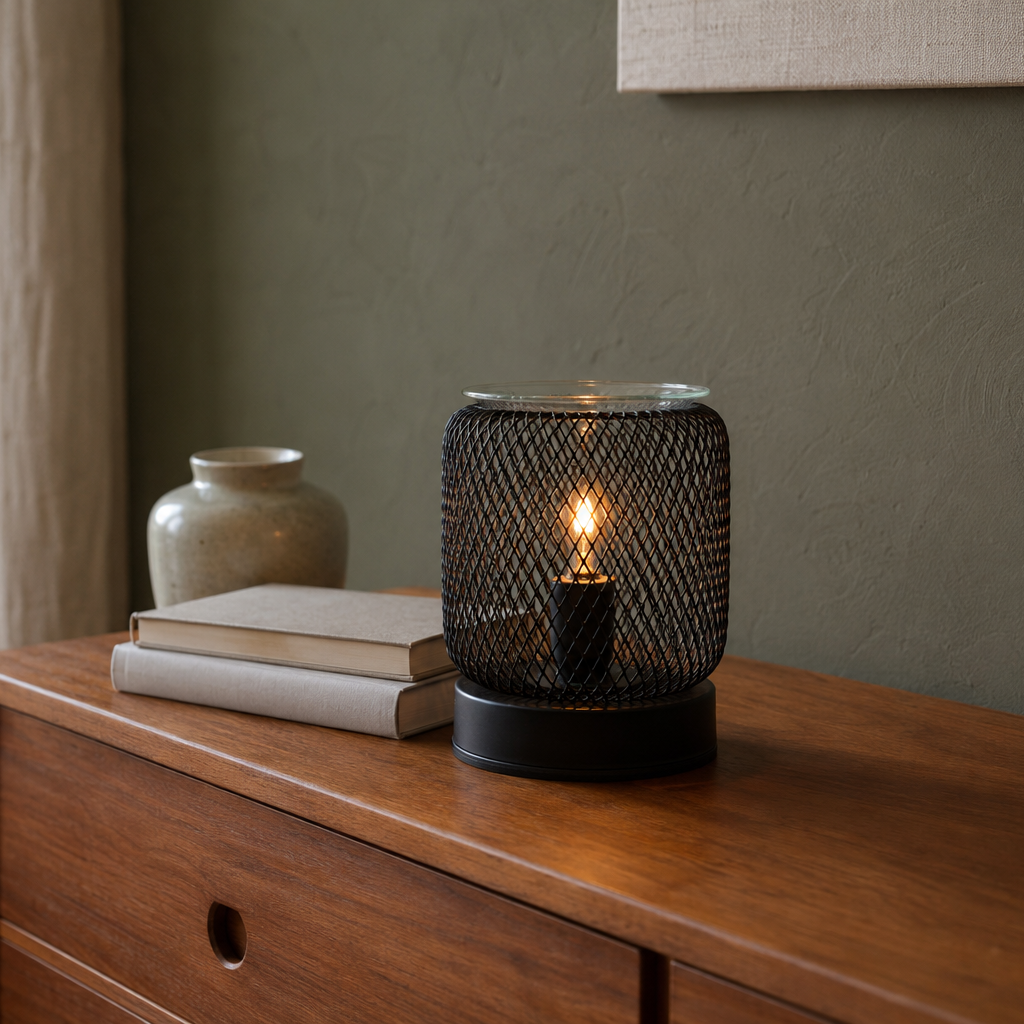 Noir Lattice Column Illumination Wax Warmer