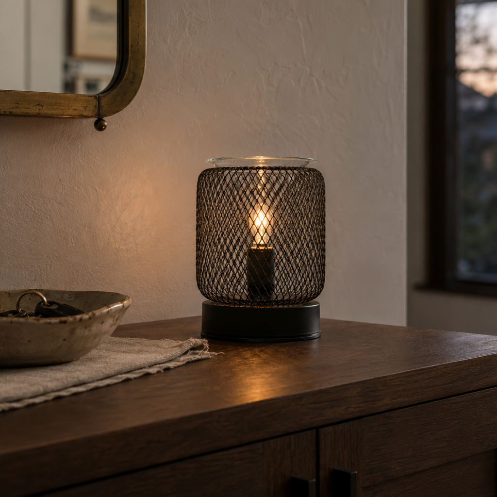 Noir Lattice Column Illumination Wax Warmer