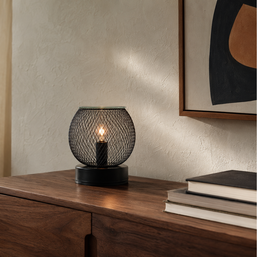 Noir Lattice Globe Illumination Wax Warmer
