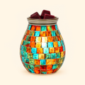 Kaleidoscope Mosaic Illumination Wax Warmer with colorful geometric mosaic glass, front view.
