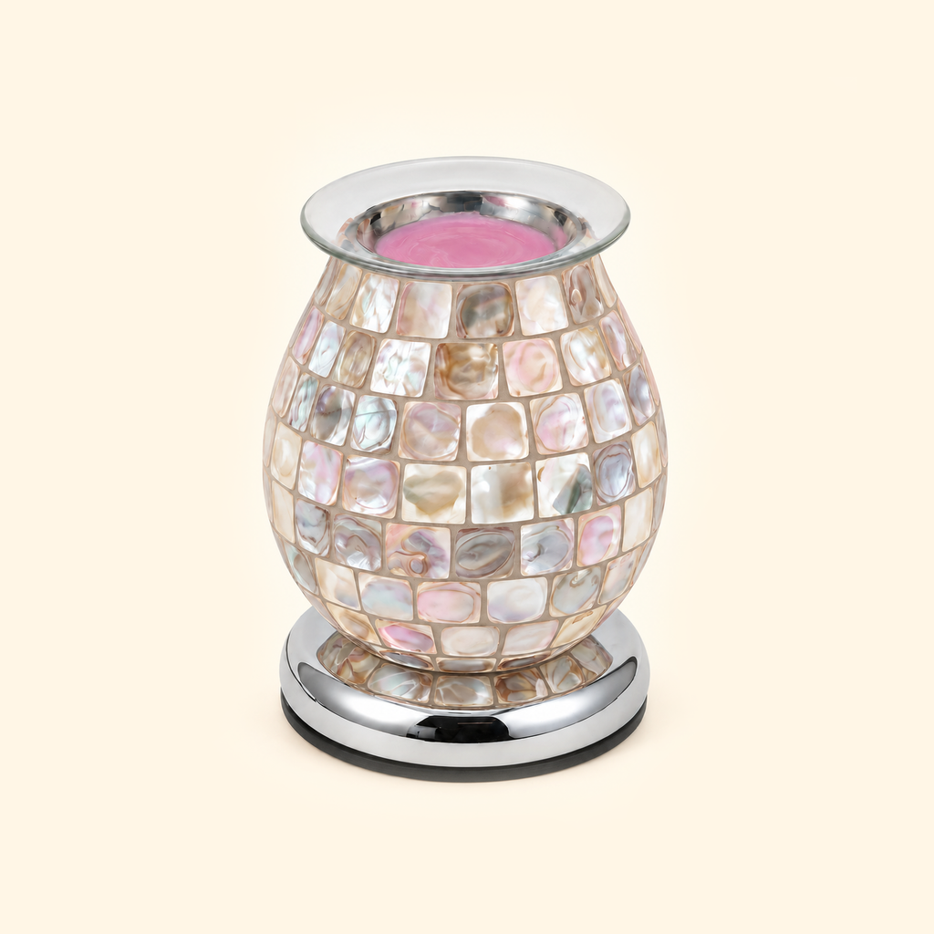Champagne Pearl Mosaic Glass Illumination Wax Warmer