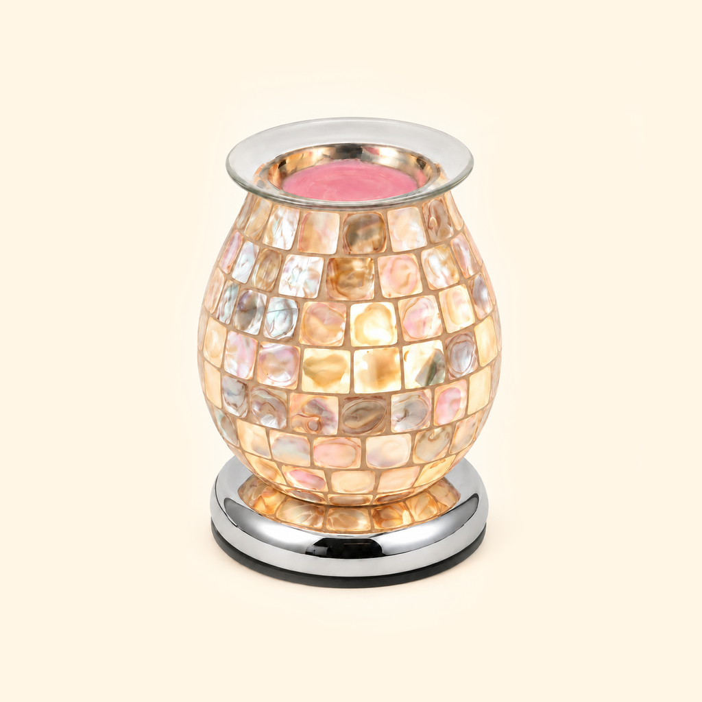 Champagne Pearl Mosaic Glass Illumination Wax Warmer