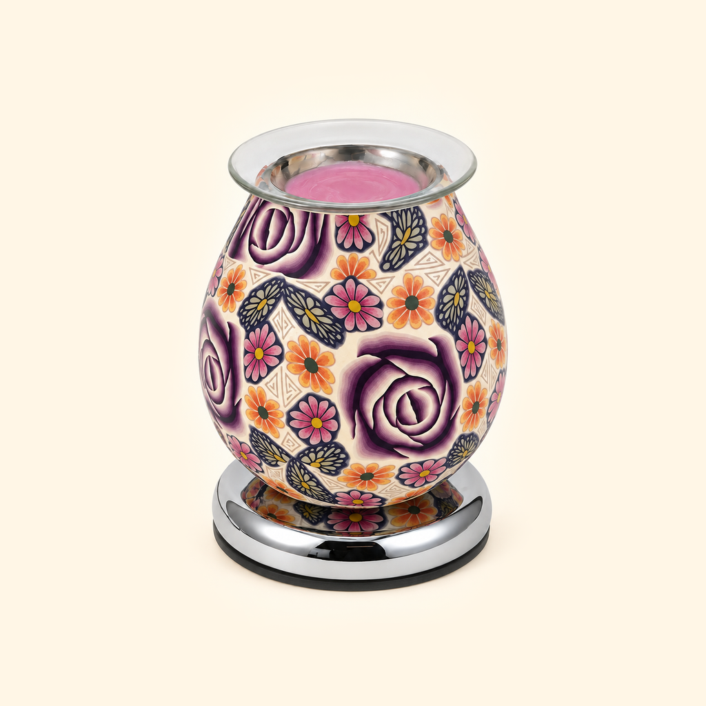 Purple Rose Garden Glass Illumination Wax Warmer