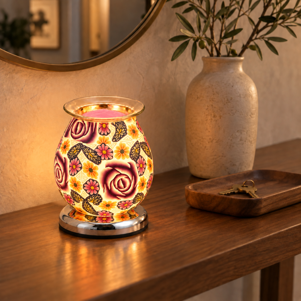 Purple Rose Garden Glass Illumination Wax Warmer