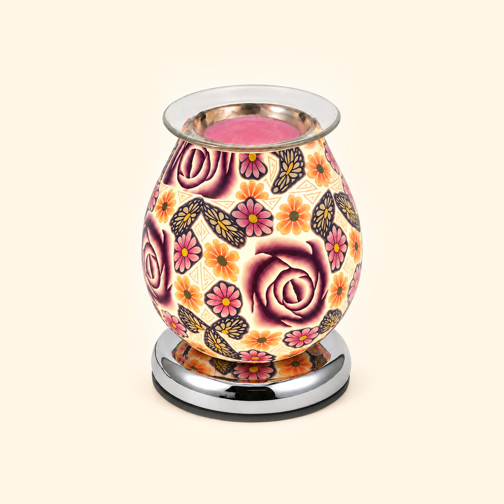Purple Rose Garden Glass Illumination Wax Warmer